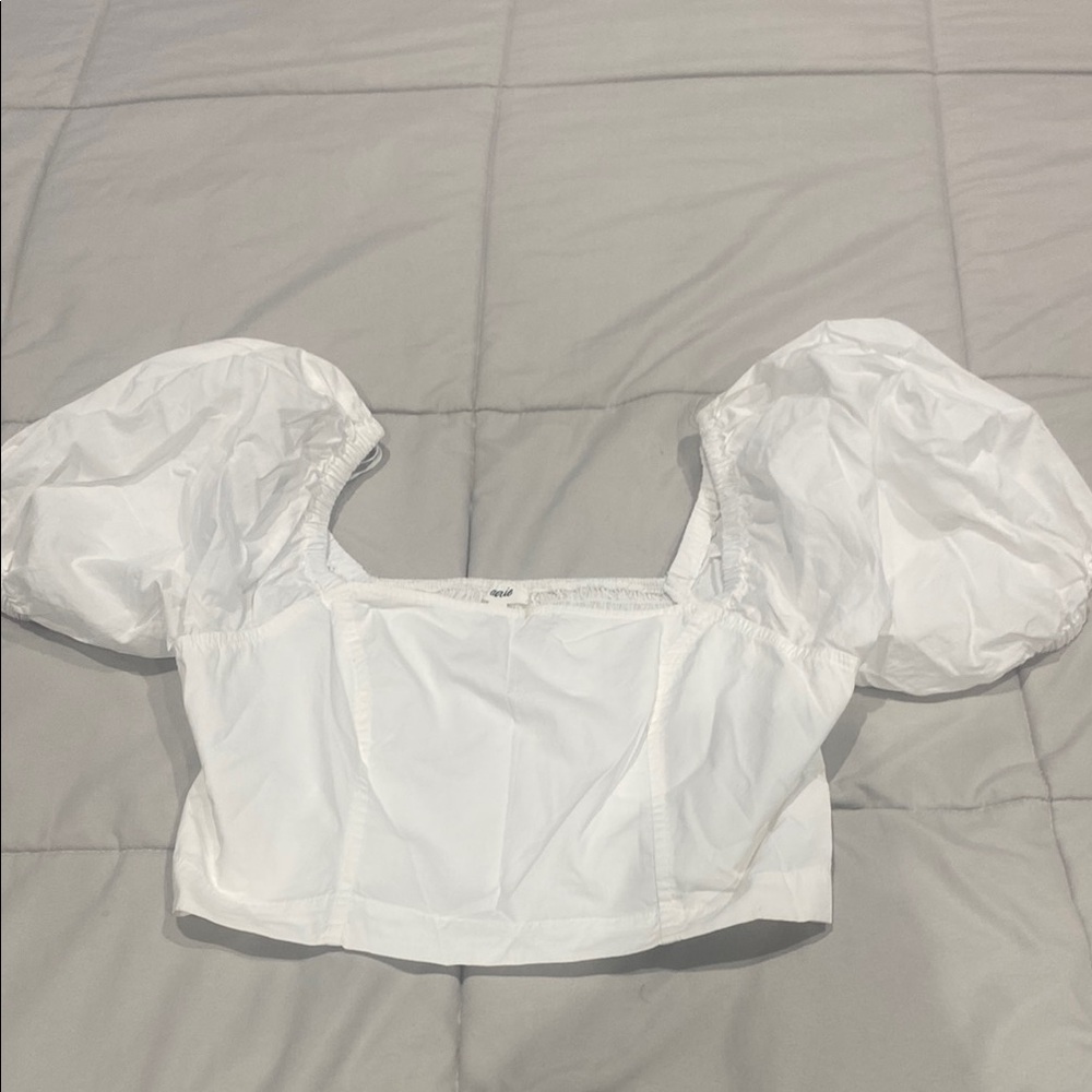 Aerie White Puff Sleeve Women's Crop Top